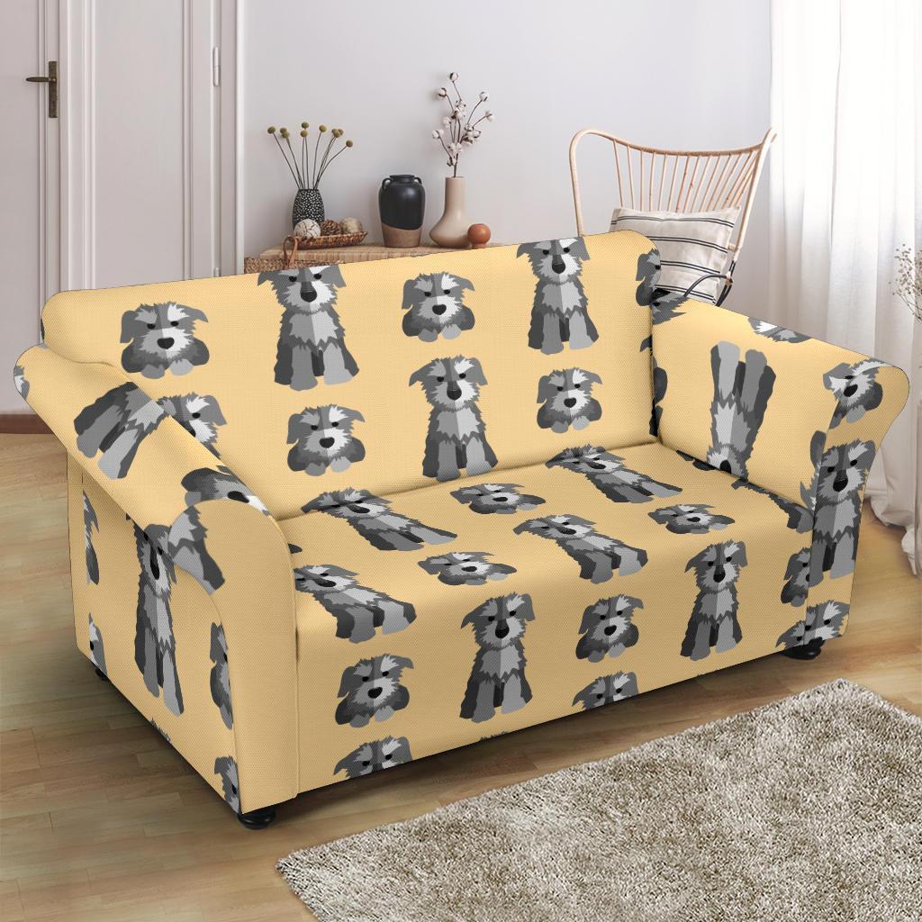 Schnauzer Dog Puppy Pattern Print Loveseat Cover-grizzshop