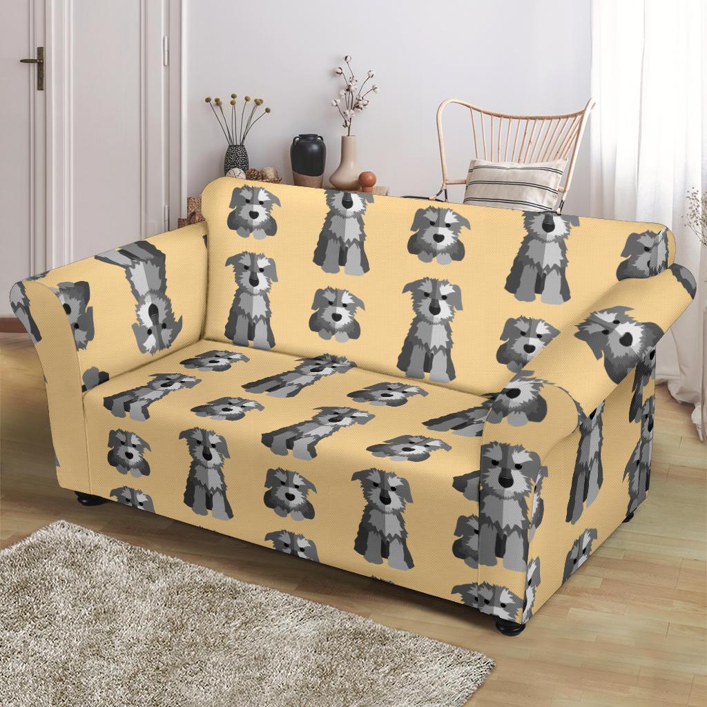 Schnauzer Dog Puppy Pattern Print Loveseat Cover-grizzshop