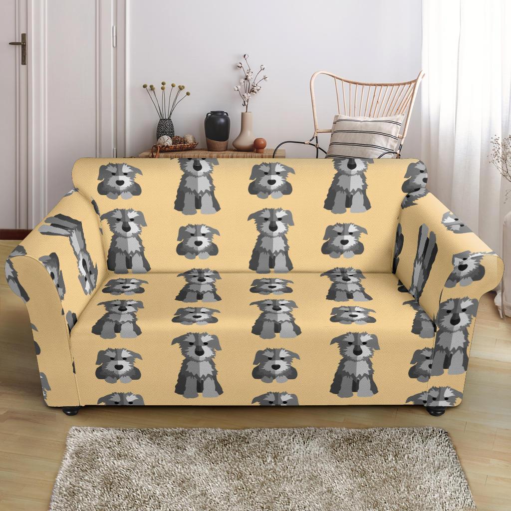 Schnauzer Dog Puppy Pattern Print Loveseat Cover-grizzshop