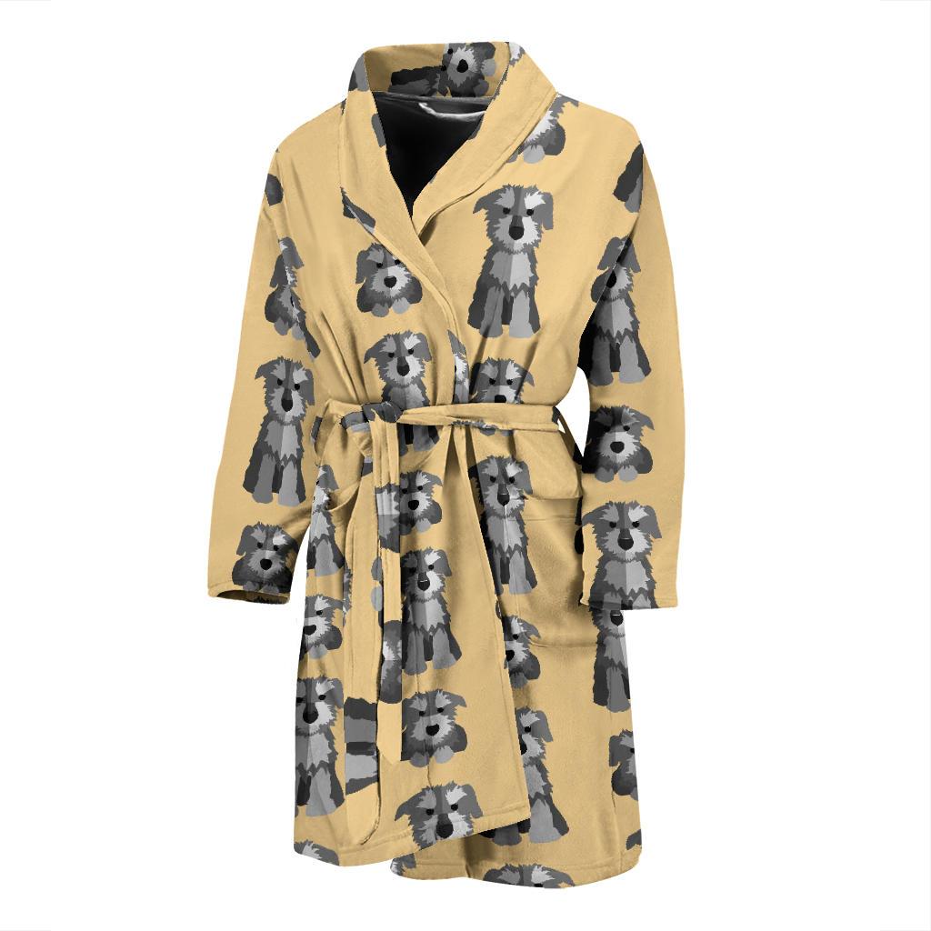 Schnauzer Dog Puppy Pattern Print Men Long Robe-grizzshop