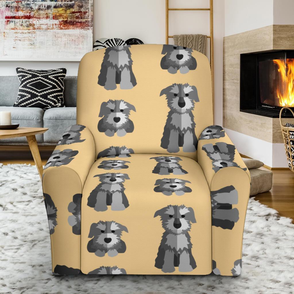 Schnauzer Dog Puppy Pattern Print Recliner Cover-grizzshop