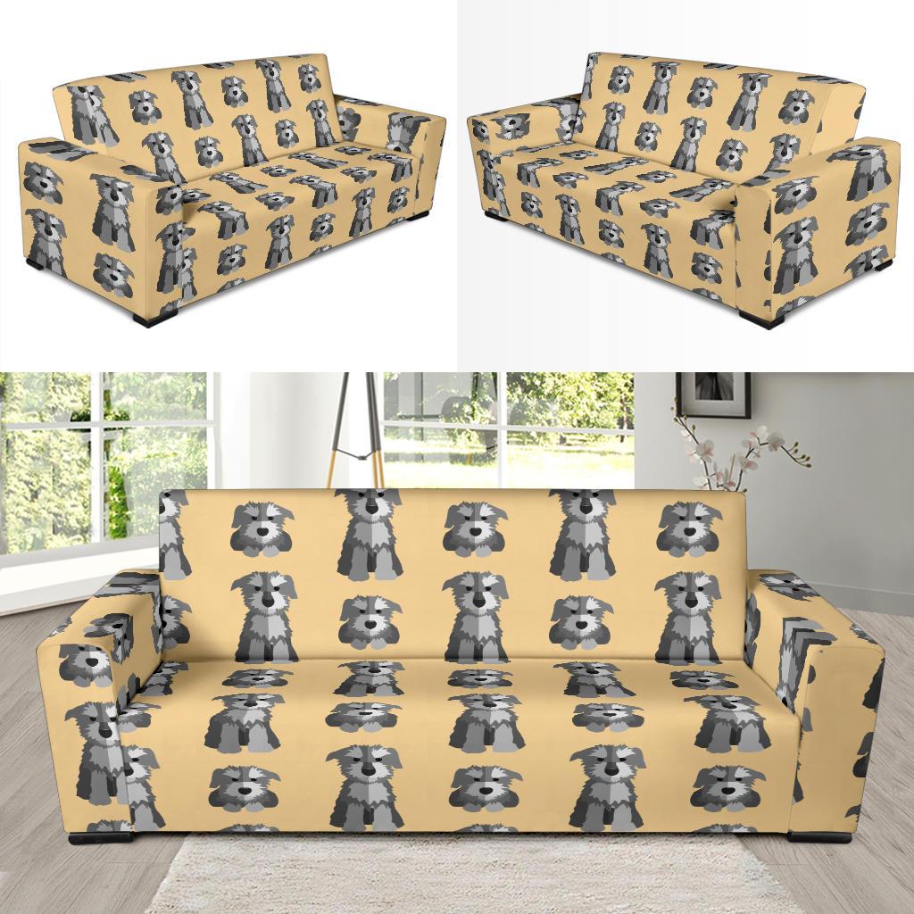 Schnauzer Dog Puppy Pattern Print Sofa Covers-grizzshop