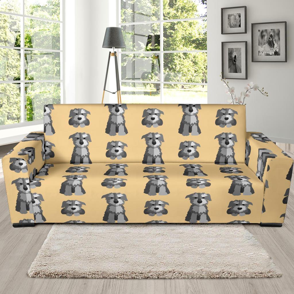 Schnauzer Dog Puppy Pattern Print Sofa Covers-grizzshop