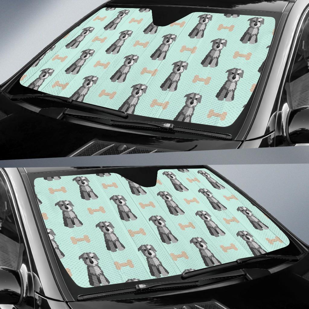 Schnauzer Dog Puppy Print Pattern Car Sun Shade-grizzshop