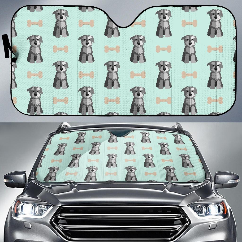 Schnauzer Dog Puppy Print Pattern Car Sun Shade-grizzshop