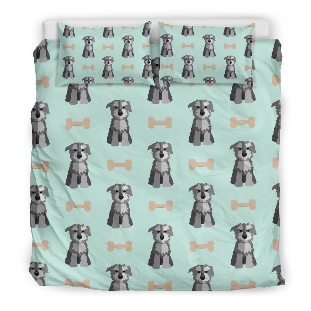 Schnauzer Dog Puppy Print Pattern Duvet Cover Bedding Set-grizzshop