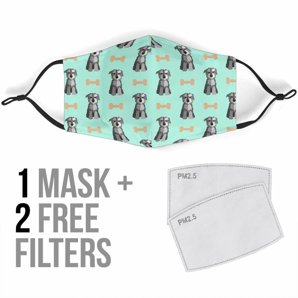 Schnauzer Dog Puppy Print Pattern Face Mask-grizzshop