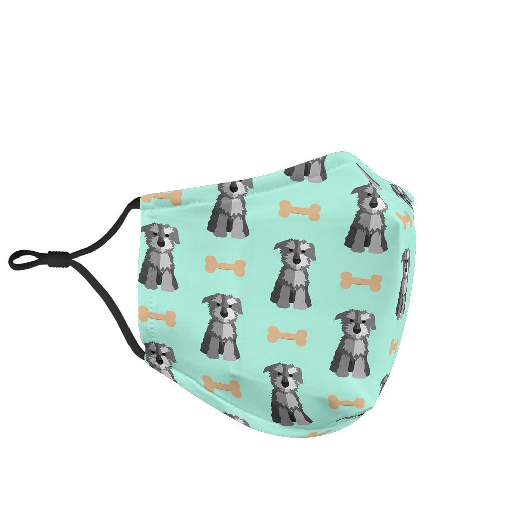 Schnauzer Dog Puppy Print Pattern Face Mask-grizzshop