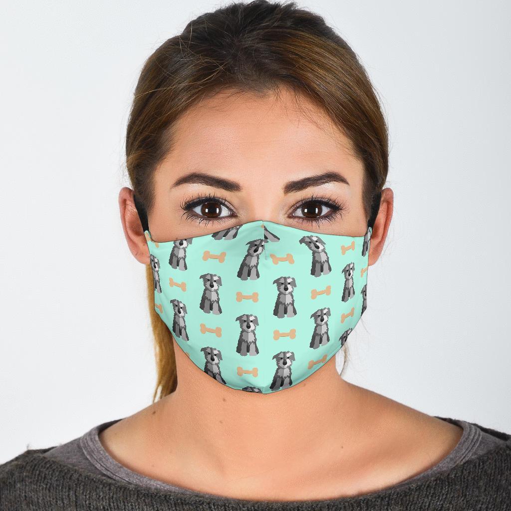 Schnauzer Dog Puppy Print Pattern Face Mask-grizzshop