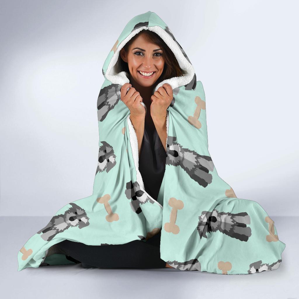 Schnauzer Dog Puppy Print Pattern Hooded Blanket-grizzshop