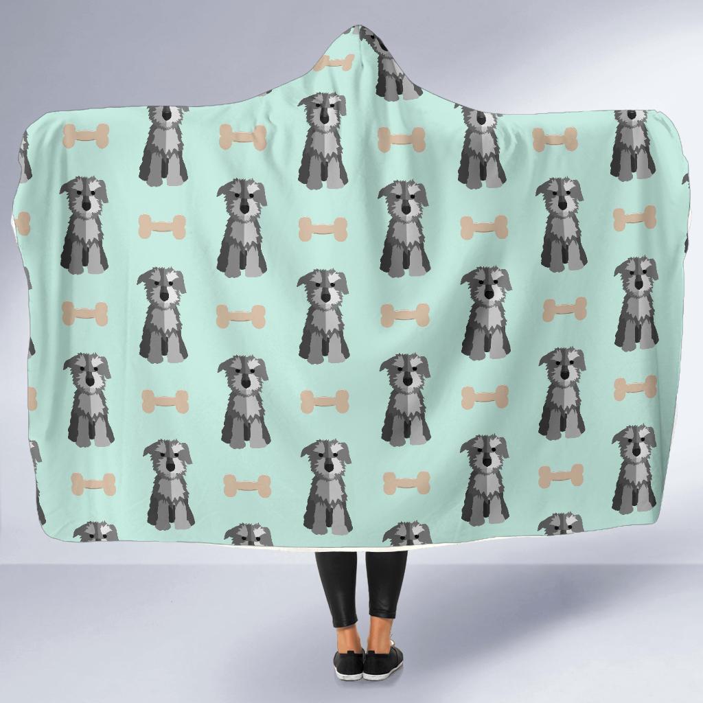 Schnauzer Dog Puppy Print Pattern Hooded Blanket-grizzshop