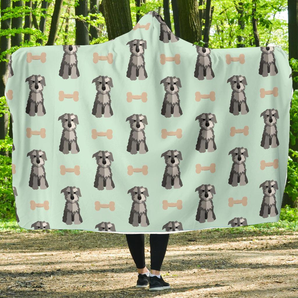 Schnauzer Dog Puppy Print Pattern Hooded Blanket-grizzshop