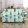 Schnauzer Dog Puppy Print Pattern Loveseat Cover-grizzshop