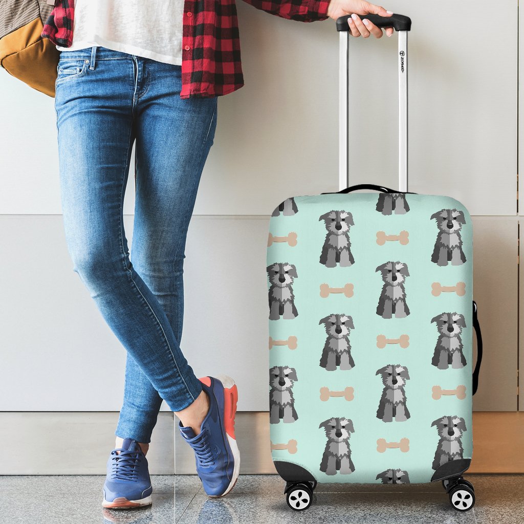 Schnauzer Dog Puppy Print Pattern Luggage Cover Protector-grizzshop