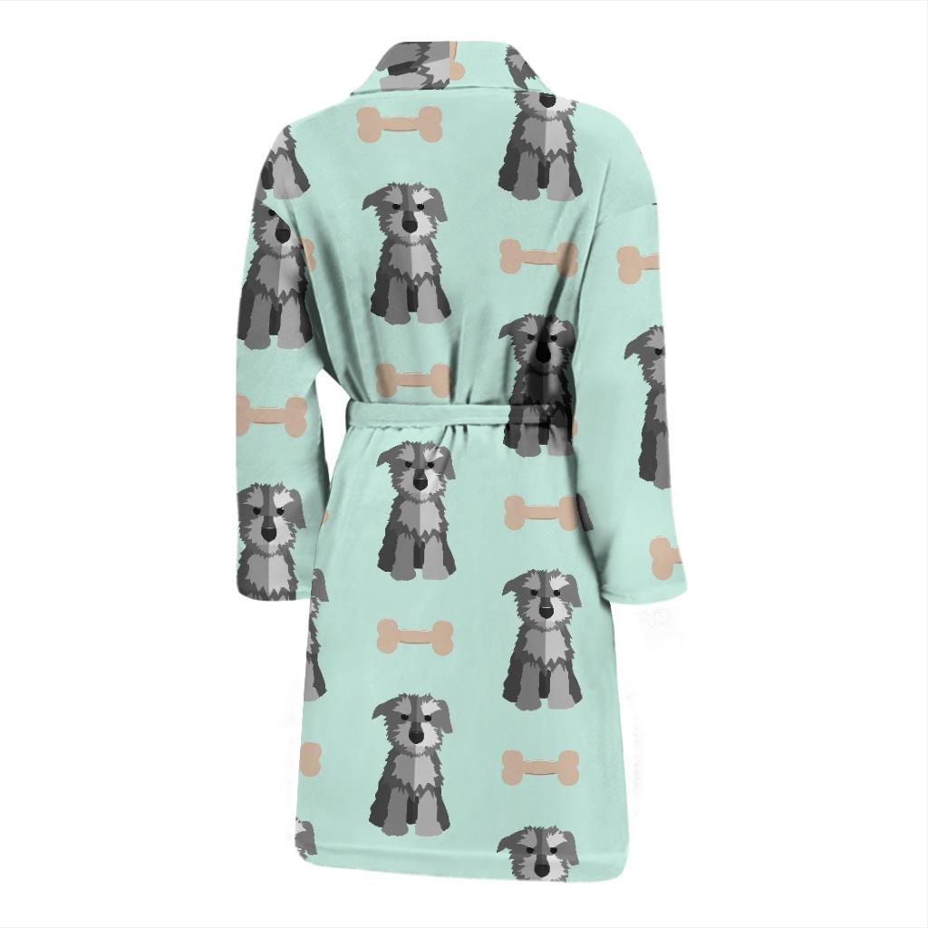 Schnauzer Dog Puppy Print Pattern Men Long Robe-grizzshop