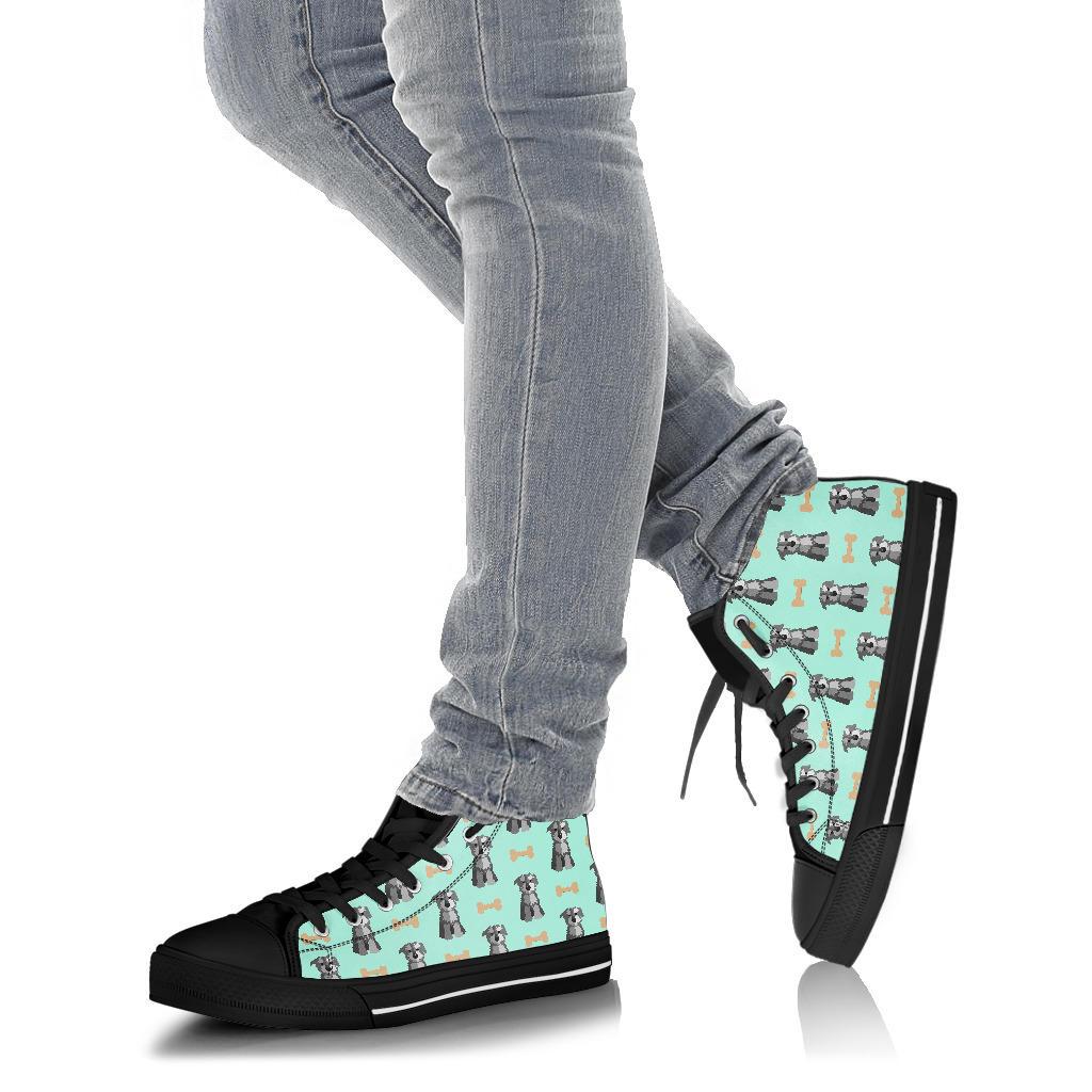 Schnauzer Dog Puppy Print Pattern Men Women's High Top Shoes-grizzshop