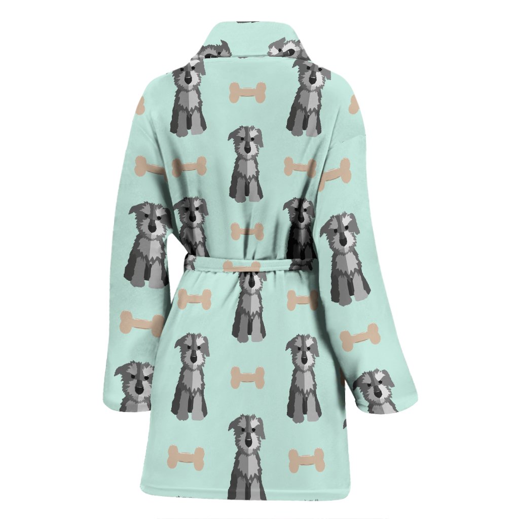 Schnauzer Dog Puppy Print Pattern Pattern Print Women Long Robe-grizzshop