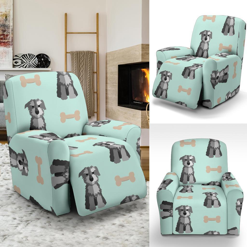 Schnauzer Dog Puppy Print Pattern Recliner Cover-grizzshop