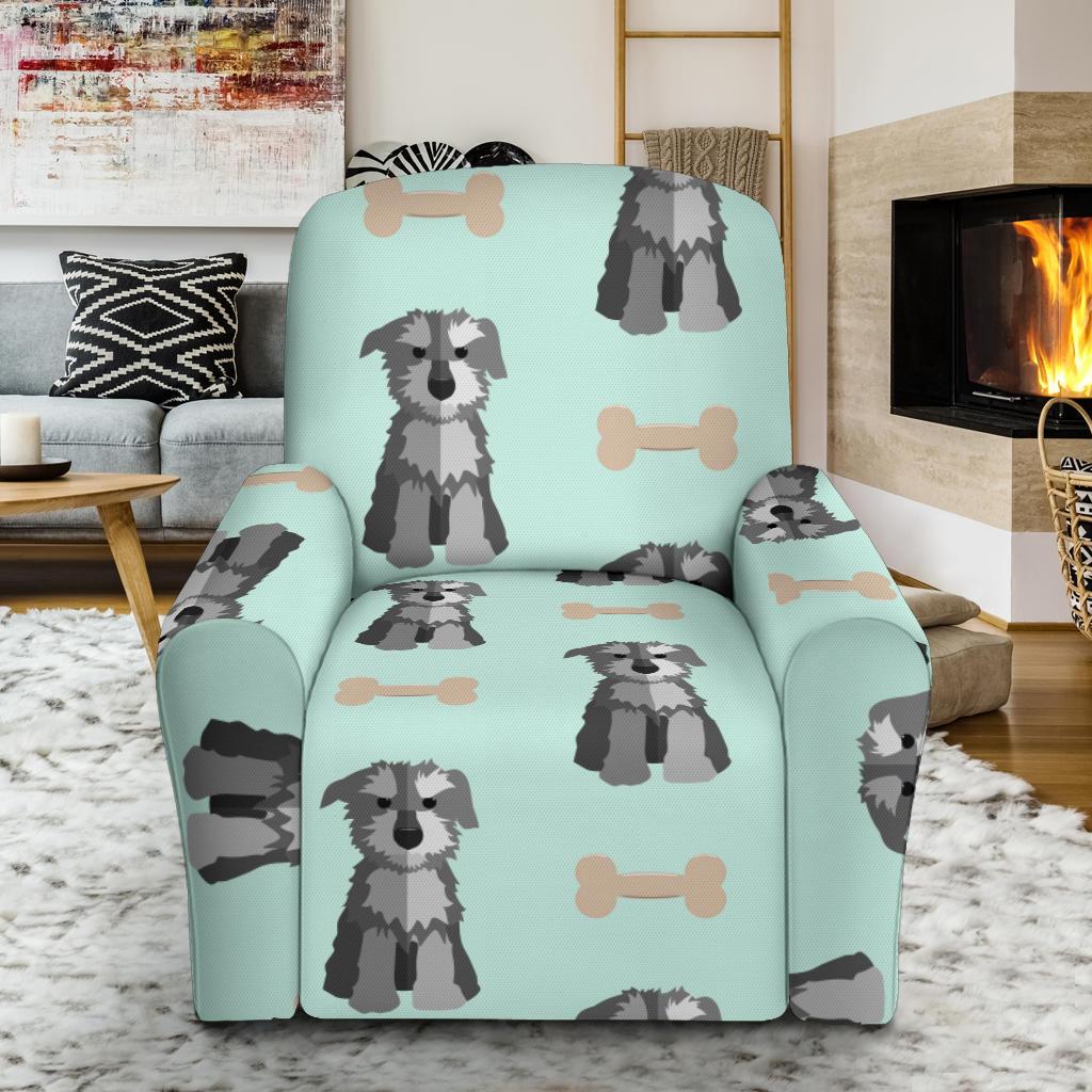 Schnauzer Dog Puppy Print Pattern Recliner Cover-grizzshop