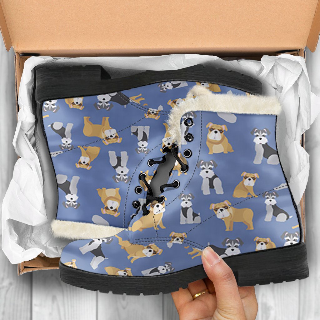 Schnauzer Dog Print Pattern Comfy Winter Boots-grizzshop