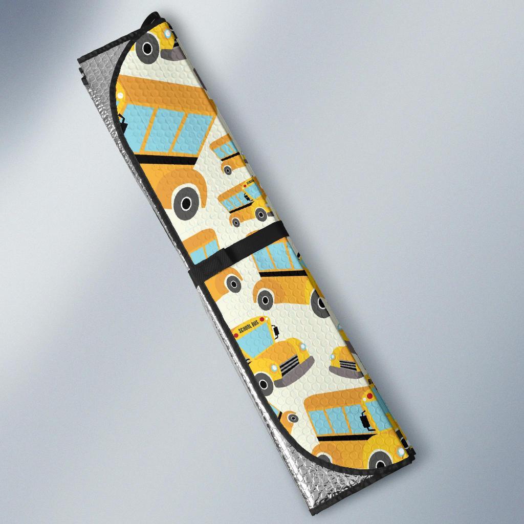 School Bus Pattern Print Car Sun Shade-grizzshop