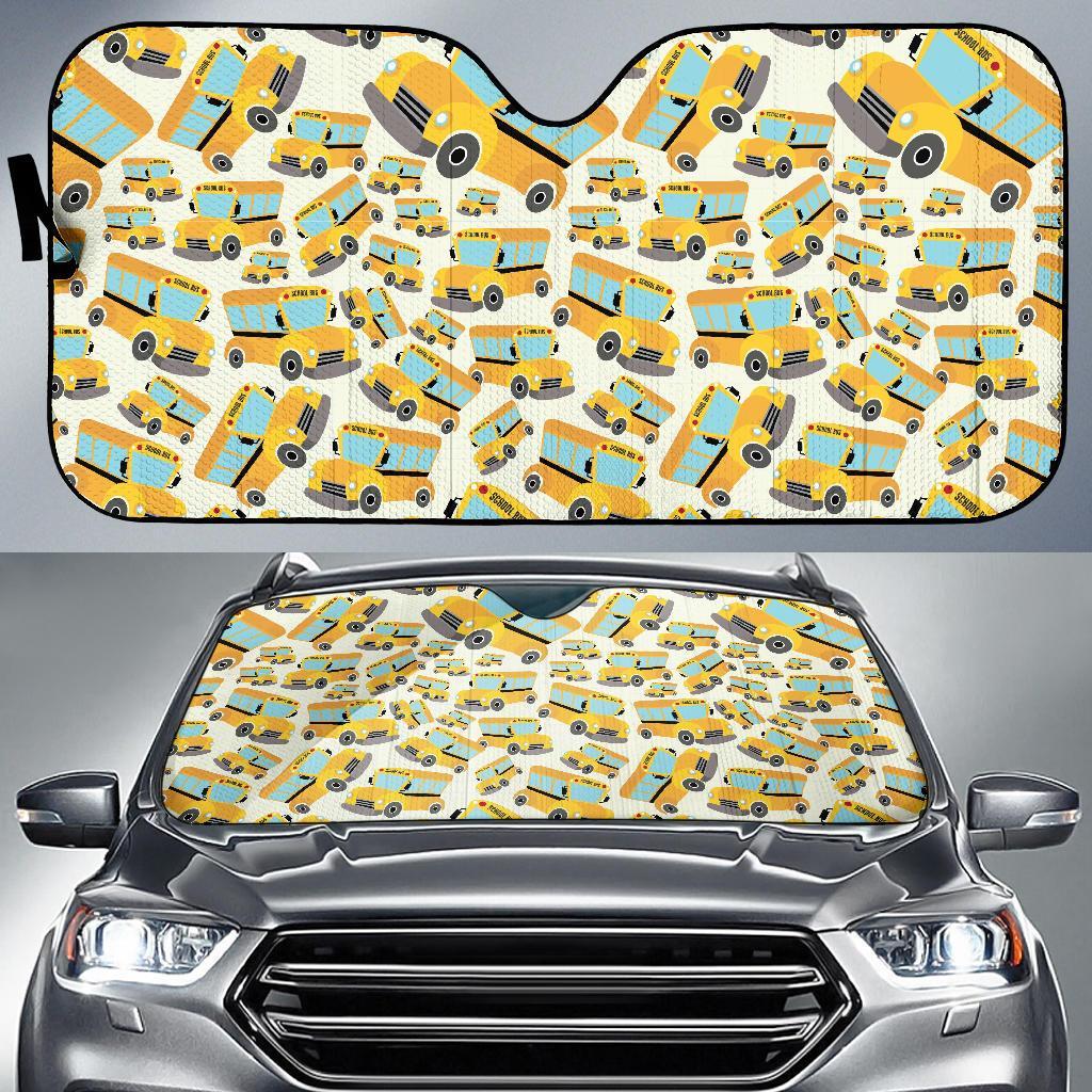School Bus Pattern Print Car Sun Shade-grizzshop