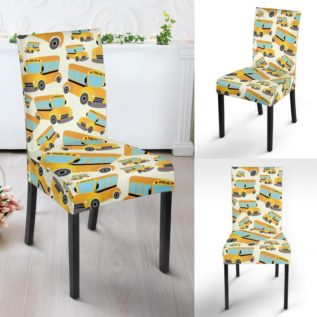 School Bus Pattern Print Chair Cover-grizzshop