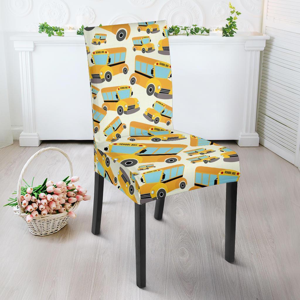 School Bus Pattern Print Chair Cover-grizzshop