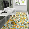 School Bus Pattern Print Floor Mat-grizzshop