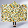 School Bus Pattern Print Hooded Blanket-grizzshop