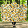 School Bus Pattern Print Hooded Blanket-grizzshop