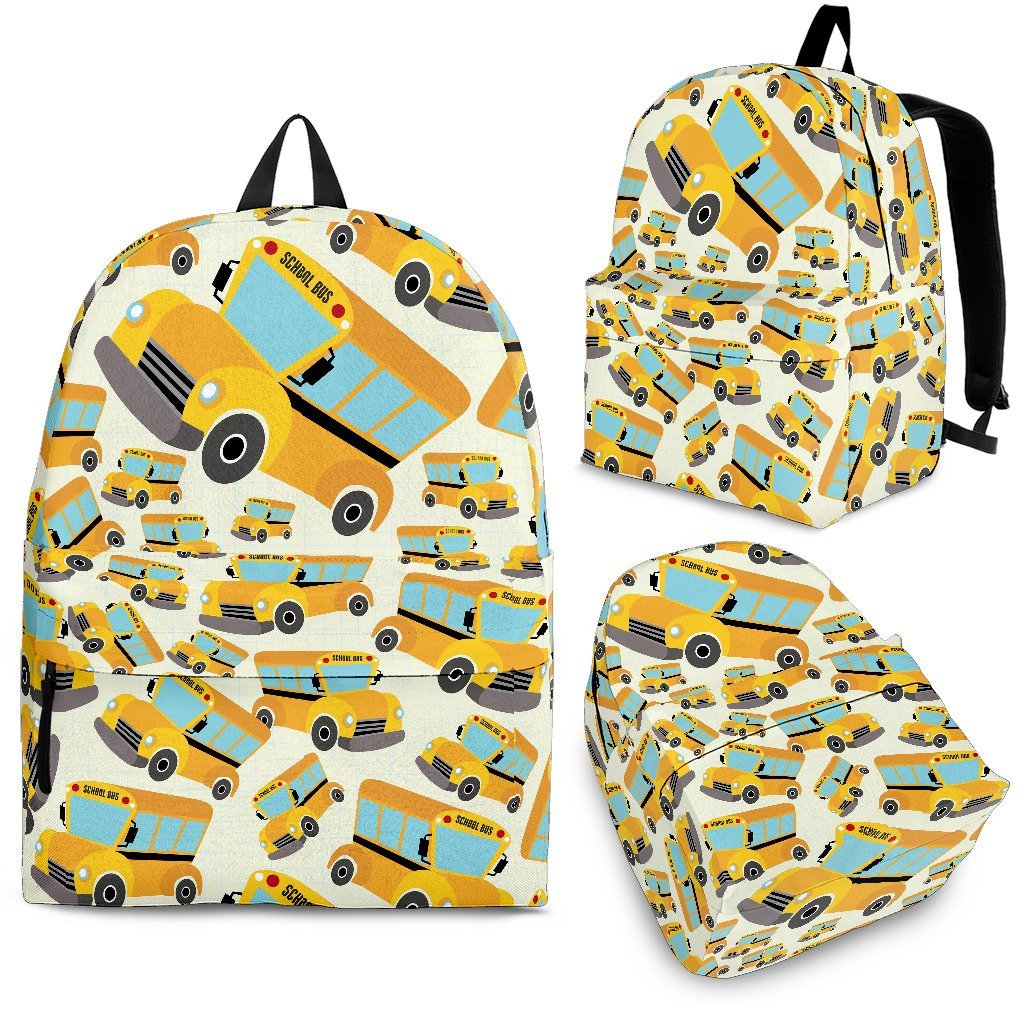 School Bus Pattern Print Premium Backpack-grizzshop