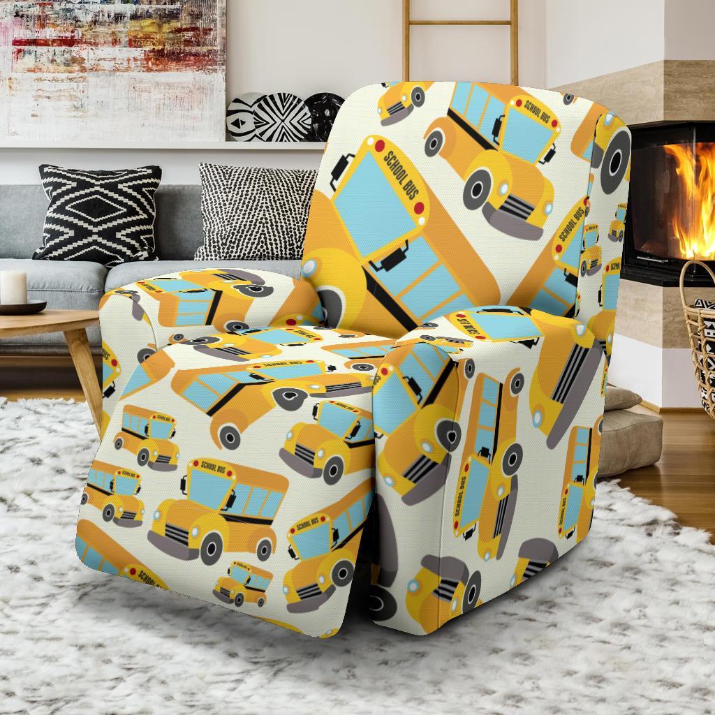 School Bus Pattern Print Recliner Cover-grizzshop