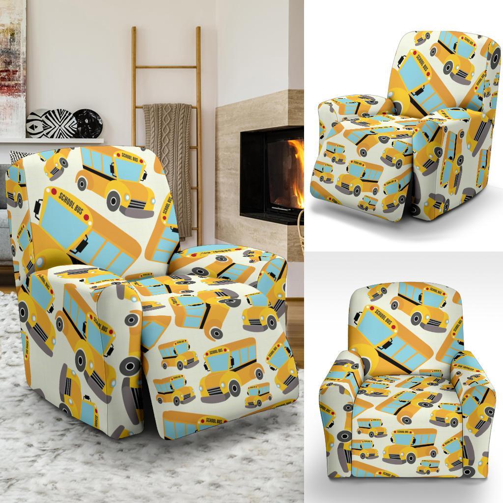 School Bus Pattern Print Recliner Cover-grizzshop