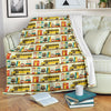 School Bus Print Pattern Blanket-grizzshop