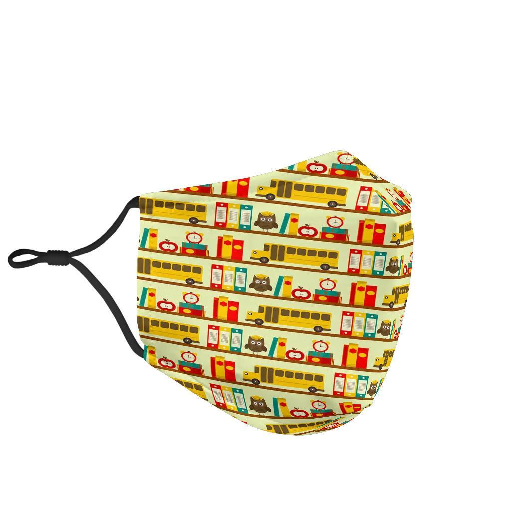 School Bus Print Pattern Face Mask-grizzshop