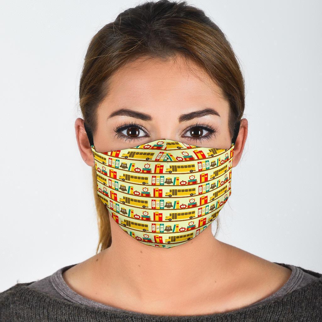 School Bus Print Pattern Face Mask-grizzshop