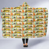 School Bus Print Pattern Hooded Blanket-grizzshop