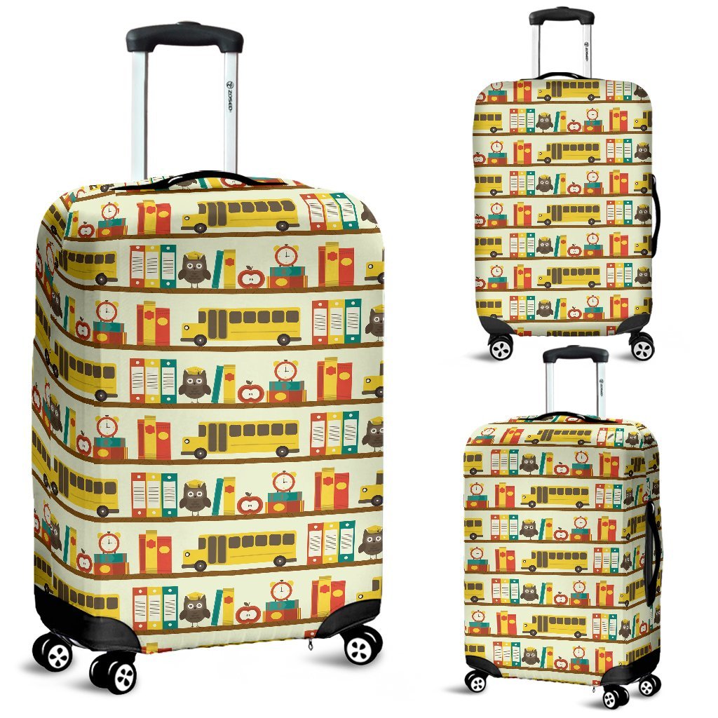 School Bus Print Pattern Luggage Cover Protector-grizzshop