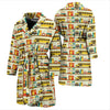 School Bus Print Pattern Men Long Robe-grizzshop