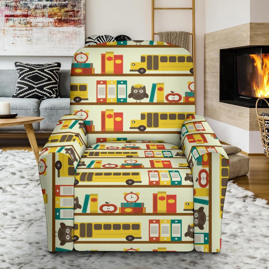 School Bus Print Pattern Recliner Cover-grizzshop