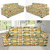 School Bus Print Pattern Sofa Covers-grizzshop