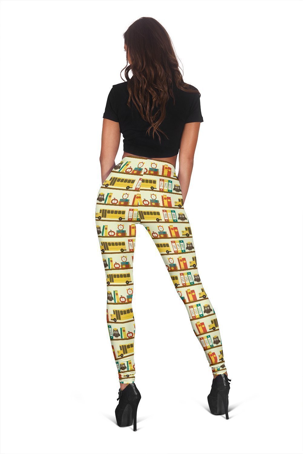 School Bus Print Pattern Women Leggings-grizzshop