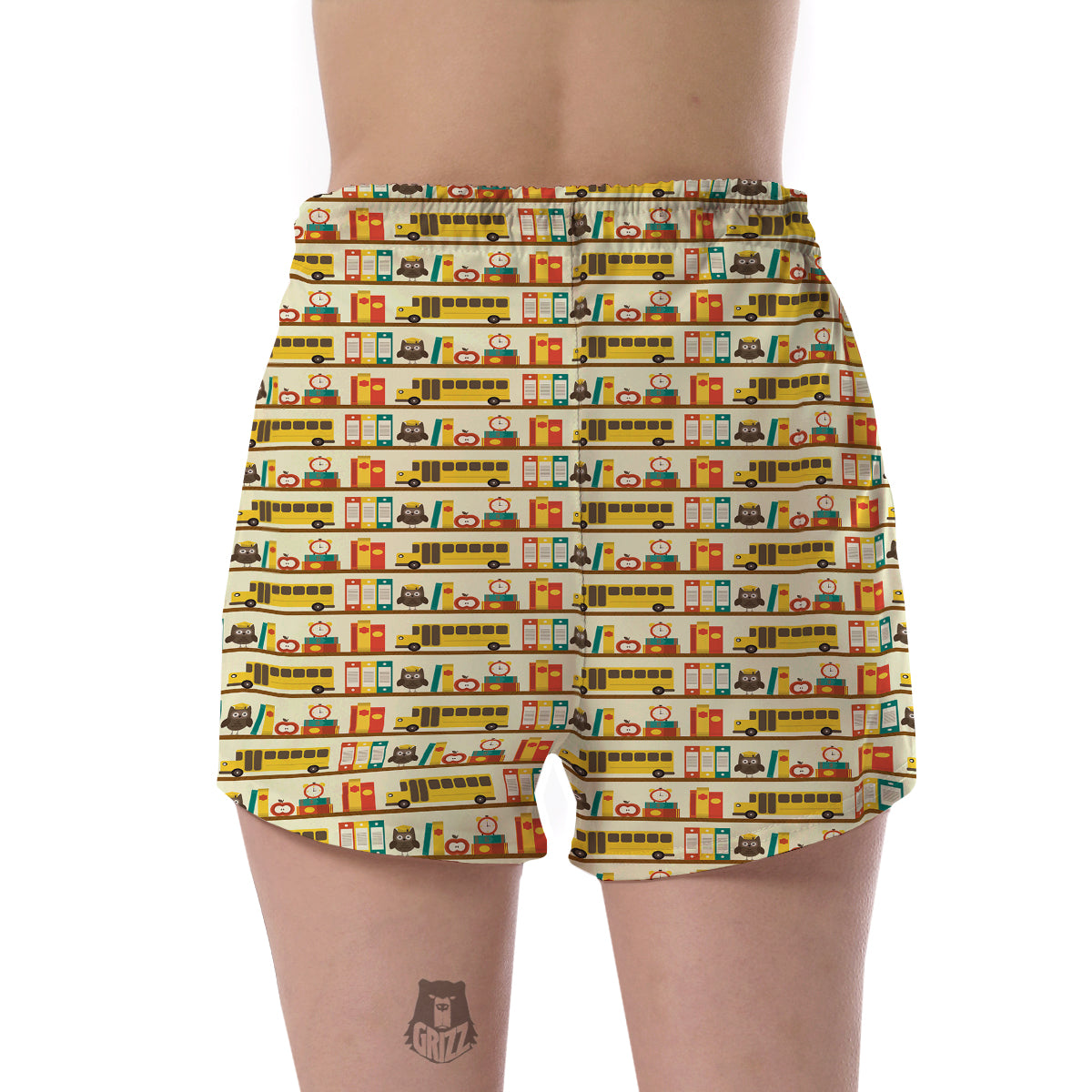 School Bus Print Pattern Women's Shorts-grizzshop