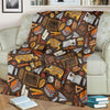 School Bus Teacher Pattern Print Blanket-grizzshop