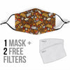 School Bus Teacher Pattern Print Face Mask-grizzshop