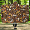 School Bus Teacher Pattern Print Hooded Blanket-grizzshop