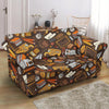 School Bus Teacher Pattern Print Loveseat Cover-grizzshop