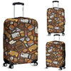 School Bus Teacher Pattern Print Luggage Cover Protector-grizzshop