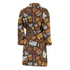 School Bus Teacher Pattern Print Men Long Robe-grizzshop